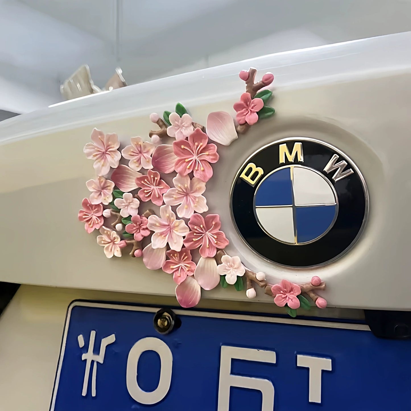 3D Cherry Blossom Car Decor Stickers | Cute Floral Car Accessories for Women