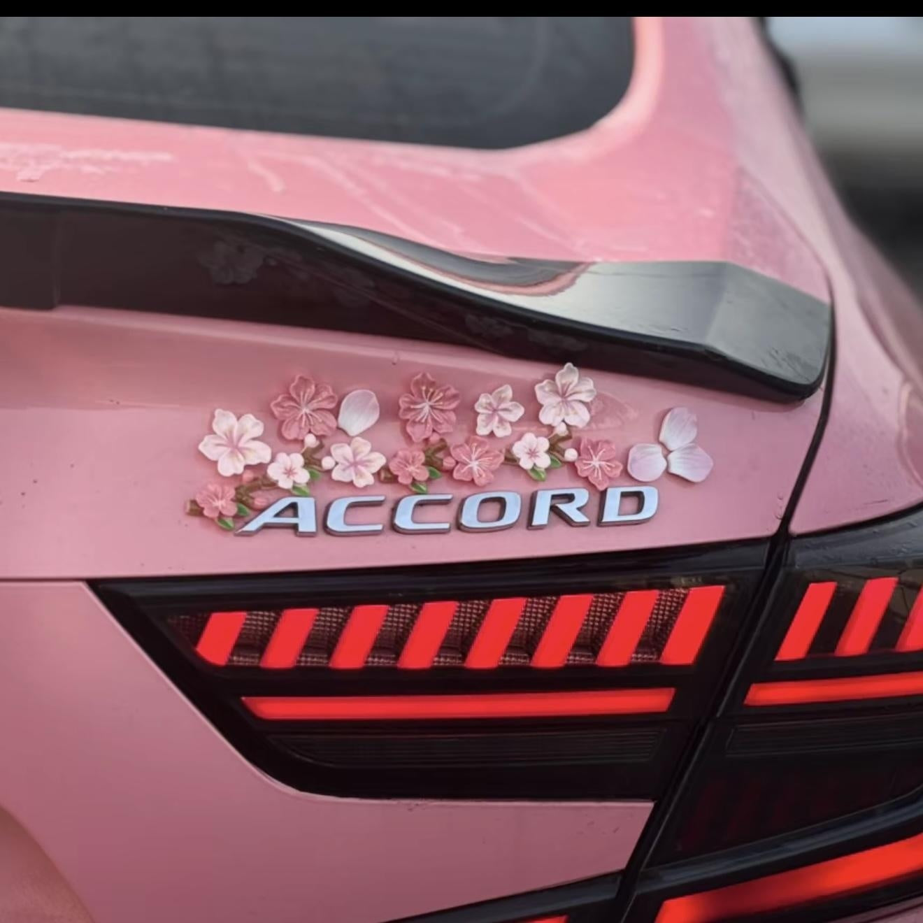 3D Cherry Blossom Car Decor Stickers | Cute Floral Car Accessories for Women